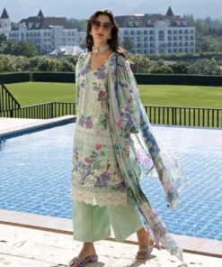 Elaf EF-796 Luxury Lawn Embroidered 3 Piece Suit with Silk Dupatta