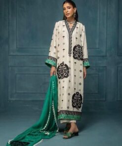 Ethnic NT-991 ladies silk digital printed 3 piece suit with matching dupatta