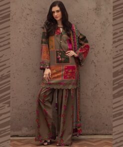 Charizma NT-988 digital printed shamooz silk 3 piece suit with silk dupatta