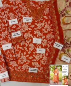 Upgrade your seasonal wardrobe with the Aneelas AN-801 Lawn & Chiffon Embroidered 3 Piece Suit, a beautiful design from the Al Nisa Embroidery Collection. This outfit combines soft lawn fabric with elegant chiffon dupatta, making it a perfect choice for summer wear, casual outings, and festive gatherings.