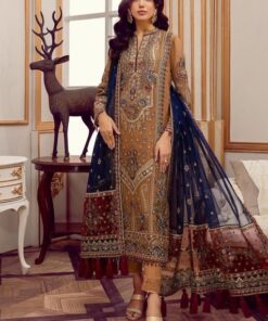 Adan Libas AL-807 Organza Sequence Embroidered Suit with Dupatta and Malai Trouser