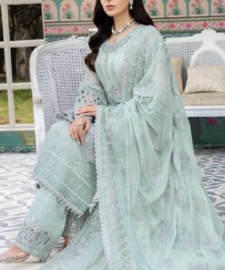 Flossie FL-808 Organza Sequence Embroidered Suit with Dupatta and Malai Trouser