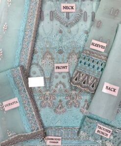 Step into elegance with the Flossie FL-808 Festive Organza Heavy Sequence Embroidered 3 Piece Suit, a perfect choice for women who love luxury outfits with detailed handwork. Designed for festive and formal occasions, this outfit features heavy sequence embroidery, cutwork, and hanging tassels, creating a rich and glamorous look.