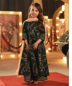 Modern kids lawn embroidered 3 piece suit design 60 for girls summer collection