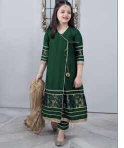 Trendy kids lawn embroidered 3 piece suit design 57 for girls summer collection