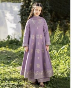 Stylish kids lawn embroidered 3 piece suit design 61 for girls summer collection