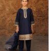 Premium kids lawn embroidered 3 piece suit design 50 for girls summer collection