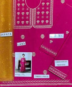 The Kids Lawn 3 Piece Embroidered Collection Design No 47 is a beautifully crafted outfit designed to give young girls a chic, trendy, and comfortable summer look. Perfect for ages 4 to 10–12 years, this suit blends soft lawn fabric with stylish embroidery patterns, making it ideal for everyday wear and festive occasions.