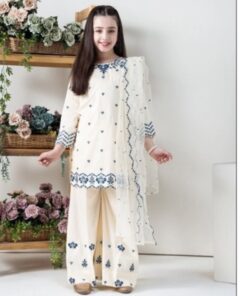 Fresh kids lawn embroidered 3 piece suit design 48 for girls summer collection