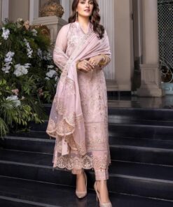 Azure AZ-819 Chiffon Embroidered Unstitched Suit with Dupatta and Malai Trouser