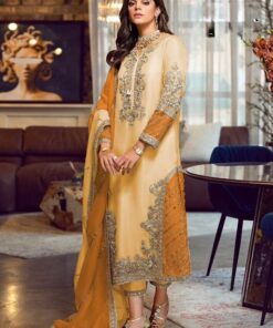 Sara Rohail SR-818 Organza Embroidered Suit with Dupatta and Malai Trouser