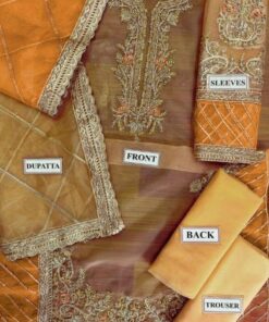 Step into elegance with the Sara Rohail SR-818 Organza Heavy Embroidered 3 Piece Suit, designed for women who love premium fabrics, fine embroidery, and sophisticated style. This outfit is perfect for weddings, parties, and festive occasions, offering a luxurious and graceful appearance.