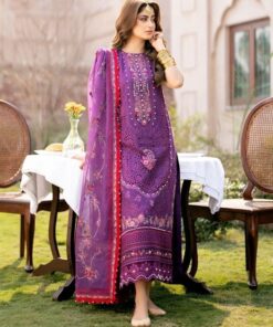 Bin Ilyas BI-838 Lawn Chikankari Suit with Net Dupatta and Cambric Trouser