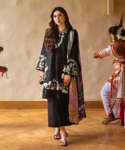 Mushq MQ-837 Lawn Chikankari Suit with Silk Dupatta and Bonanza Trouser