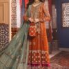 Maria B MB-844 Net Frock Embroidered Suit with Dupatta and Satin Silk Trouser