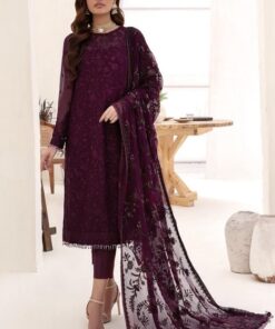 Zarif ZF-849 Chiffon Embroidered Suit with Dupatta and Silk Trouser