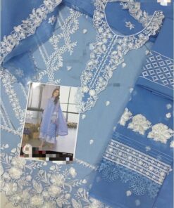 Step into sophistication with the Azure AZ-848 Organza Thread & Sequins Embroidered 3 Piece Suit, designed for women who love minimal yet luxurious embroidery on premium organza fabric. This outfit is perfect for weddings, parties, and festive occasions, offering a graceful and refined look.