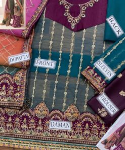 Step into a world of elegance with the Baroque BR-847 Organza Heavy Embroidered 3 Piece Suit, designed for women who love premium formal wear with rich sequence and adda work detailing. This outfit offers a perfect blend of luxury craftsmanship and modern design, making it ideal for weddings, parties, and festive occasions.