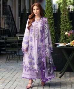 Jade JD-852 Lawn Embroidered Suit with Silk Dupatta and Cambric Trouser