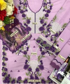 Step into festive charm with the Jade JD-852 Heavy Embroidered Lawn 3 Piece Suit, specially designed for women who love Eid-ready outfits with rich embroidery and premium finishing. This outfit combines luxury lawn fabric with silk dupatta elegance, making it perfect for Eid, family gatherings, and semi-formal occasions.