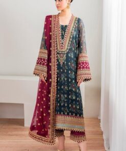 Baroque BR-974 Chiffon Digital Print Suit with Sequence Work and Silk Trouser