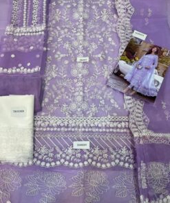 Discover elegance and luxury with the stunning Azure AZ-975 Fully Embroidered Organza Suit, a masterpiece designed for women who love premium Pakistani designer fashion. This beautiful outfit features rich embroidery, delicate cutwork lace, and luxurious organza fabric that creates a sophisticated and festive appearance for every special occasion.