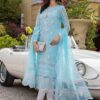 Azure AZ-976 Heavy Embroidered Organza Suit with Cutwork Lace