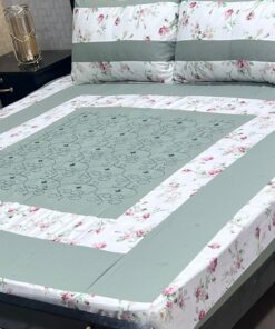 King Size Embroidered Patch Work Patchwork Bedsheet Set 66 for Double Bed