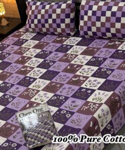 Luxury Home Cotton King Size Bedsheet PK-08 for Double Bed
