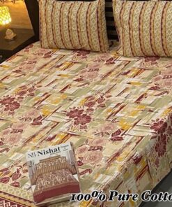 Exclusive Pure Cotton King Size Bedsheet PK-16 for Double Bed