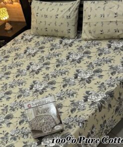 Luxury King Size Pure Cotton Bedsheet PK-04 with Pillow Covers