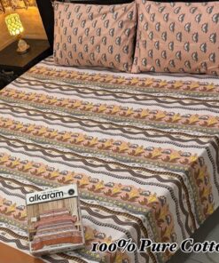 Elegant Pure Cotton King Size Bedsheet PK-06 for Double Bed