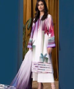 Nishat NT-999 tie n die digital printed shamooz silk suit with silk digital printed dupatta