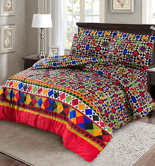 Crystal Cotton Bedsheet Premium King Size Cotton Bedding Set