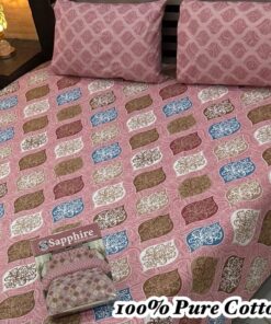 Oasis Luxury Pure Cotton King Size Bedsheet PK-34 for Double Bed