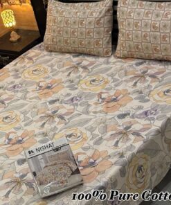Royal Tranquility Pure Cotton King Size Bedsheet PK-37 for Double Bed