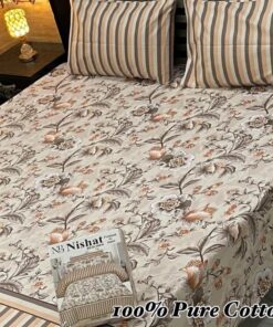 KING SIZE PURE BEDSHEET 3 PIECE SET FOR DOUBLE BED PK-29 – SERENE LUXE PURE COTTON BEDSHEET Introduction The Serene Luxe Pure Cotton King Size Bedsheet is designed to bring unmatched comfort and sophisticated style into your bedroom. Made from 100% Pure Soft Cotton, this premium bedding set offers a luxurious sleeping experience while enhancing the beauty of your home décor. Its breathable fabric, elegant design, and durable construction make it a perfect choice for families who value both comfort and quality. A beautiful bedroom begins with premium bedding. This exclusive collection from Abu Hurairah Fabrics is carefully crafted to provide exceptional softness and timeless elegance. Whether you are redesigning your bedroom or searching for a premium gift, the Serene Luxe Pure Cotton King Size Bedsheet delivers the perfect combination of luxury and practicality. Its refined appearance and superior comfort make it an excellent addition to modern Pakistani homes. Fabric & Material Details Serene Luxe Cotton Signature Collection This bedding set is manufactured using carefully selected pure cotton fibers that provide natural softness and exceptional breathability. The premium fabric helps create a comfortable sleeping environment every night. Complete 3 Piece Bedding Set 1 King Size Bedsheet (97 × 94 inch) 2 Pillow Covers (19 × 29 inch) The generous dimensions provide excellent coverage for king-size and double beds. PureBreeze Cotton Sleep Technology The breathable cotton weave encourages airflow and helps maintain a fresh and relaxing sleep atmosphere. Superior Fabric Preservation Quality Premium stitching and durable craftsmanship help maintain softness, color, and quality for long-term use. Design & Style Luxury Serenity Bedroom Collection This Serene Luxe Pure Cotton King Size Bedsheet features elegant patterns and sophisticated detailing that enhance bedroom aesthetics instantly. Modern Interior Harmony Its refined appearance complements contemporary, traditional, and luxury-inspired bedroom themes. Elegant Premium Gift Option Beautiful packaging makes this bedding set a perfect choice for weddings, anniversaries, Eid, birthdays, and housewarming celebrations. Comfort & Seasonal Use Deep Relaxation Sleep Experience The smooth cotton texture creates a comfortable sleeping surface that promotes restful sleep. Season-Friendly Cotton Performance The breathable fabric keeps you cool during summer while remaining cozy throughout winter. Gentle Touch Cotton Fabric Its soft and skin-friendly texture makes it ideal for everyday family use. Comfort-Focused Sleep Environment Designed to support relaxation, this bedding set helps create a calm and inviting bedroom atmosphere. Why Choose This Product Serene Luxe Bedding Excellence This premium bedding collection combines elegant style, superior comfort, and dependable durability. Bedroom Elegance Transformation A stylish bedsheet can instantly elevate your room décor and create a luxurious appearance. Long-Term Cotton Reliability The durable cotton construction maintains softness and performance after repeated use. Affordable Premium Comfort Experience luxury-inspired bedding without paying high-end luxury prices. Perfect for Pakistani Bedrooms The practical dimensions make it suitable for king-size and double beds across Pakistan. Trusted Abu Hurairah Fabrics Quality Abu Hurairah Fabrics is trusted nationwide for providing premium-quality home textile products. Styling Tips Luxury Comfort Bedroom Setup Pair this bedsheet with decorative cushions and elegant pillows to create a sophisticated bedroom retreat. Coordinated Interior Décor Style Combine with matching curtains and rugs for a harmonious bedroom design. Warm Decorative Lighting Soft lighting enhances the elegant detailing and premium appearance of the bedding. Layered Bedding Luxury Add a comforter or quilt for a complete luxury bedding arrangement. Care Instructions Washing Guidelines Wash with mild detergent Use cold or lukewarm water Avoid bleach and strong chemicals Wash separately if necessary Drying Recommendations Air drying helps preserve softness and fabric quality. Ironing Instructions Use moderate heat for a smooth and wrinkle-free appearance. Storage Advice Store in a dry and clean location away from moisture. Conclusion The Serene Luxe Pure Cotton King Size Bedsheet is the perfect combination of luxury, comfort, and durability. Made from 100% Pure Soft Cotton, this bedding set provides breathable softness, elegant styling, and dependable performance for everyday living. Its sophisticated appearance and premium craftsmanship make it an excellent addition to any modern bedroom. With the Serene Luxe Pure Cotton King Size Bedsheet, you can enjoy superior comfort while enhancing the beauty and elegance of your home. FAQs What is included in the PK-29 bedding set? The package includes one king-size bedsheet and two matching pillow covers. Is this bedsheet made from pure cotton? Yes, it is manufactured using 100% Pure Soft Cotton. Is this bedding suitable for all seasons? Yes, the breathable cotton fabric makes it comfortable throughout the year. Is the fabric suitable for daily use? Absolutely. The soft cotton texture is ideal for everyday comfort. Does the bedsheet maintain softness after washing? Yes, proper care helps preserve softness, durability, and appearance. Final Thoughts If you're searching for Serene Luxe Bedding Collection, PureBreeze Sleep Technology, Luxury Cotton Comfort Experience, Premium Bedroom Wellness Solutions, Exclusive Home Textile Elegance, Designer Bedroom Retreat Collection, Signature Cotton Lifestyle Bedding, Elegant Sleep Environment Products, Luxury Home Comfort Innovations, and High-Quality Cotton Bedroom Essentials, the Serene Luxe Pure Cotton King Size Bedsheet PK-29 is an excellent choice. Its premium cotton quality, refined design, and exceptional comfort make it ideal for stylish Pakistani homes.