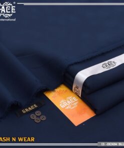 Grace Summer Navy Blue Color Wash & Wear Men’s Unstitched Suit Fabric