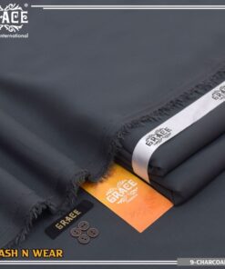 Grace Summer Charcoal Color Wash & Wear Men’s Unstitched Suit Fabric