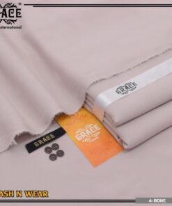 Grace Summer Bone Color Wash & Wear Men’s Unstitched Suit Fabric