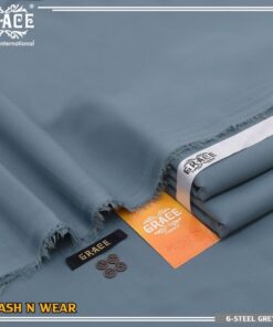Grace Summer Steel Grey Color Wash & Wear Men’s Unstitched Suit Fabric