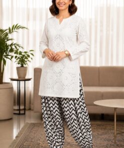 Maria B TP-98 Two Piece Chikankari Embroidered Lawn Suit with Digital Printed Trouser