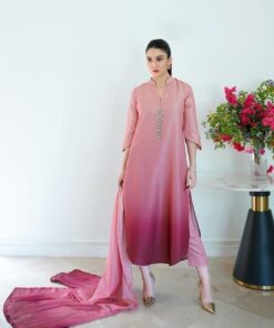 Nishat NT-1002 tie n die digital printed Shamooz Silk suit with matching silk dupatta