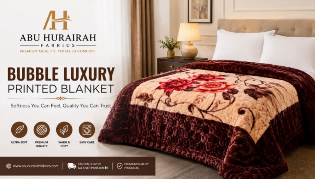 Bubble Luxury Printed Blanket Premium Soft Winter Blanket by Abu Hurairah Fabrics