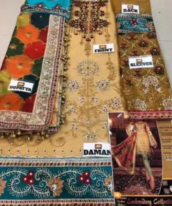 The Maria B MB-984 Luxury Hand Work Suit reflects the perfect combination of traditional Pakistani craftsmanship and contemporary luxury fashion. Every detail has been carefully designed to create a graceful silhouette that stands out on every special occasion.