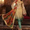 Maria B MB-984 Luxury Net Full Hand Work Embroidered 3 Piece Suit with Silk Dupatta