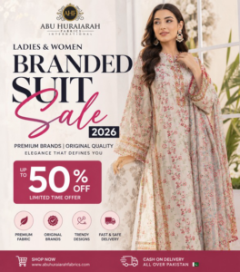 Ladies Branded 3 Piece Suit Sale 2026 Premium Women's Collection by Abu Hurairah Fabrics