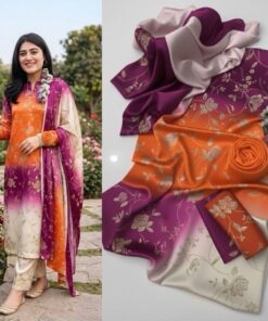 Nishat NT-1003 Shamooz Silk tie n die digital printed 3 piece suit
