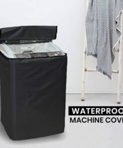 Back view of heavy duty waterproof washing machine cover for single tub, twin tub, and front load washing machines