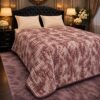 Vintage Rose Embossed Fleece Combo Double Bed Blanket 88 Inches Premium Warm Blanket Pakistan